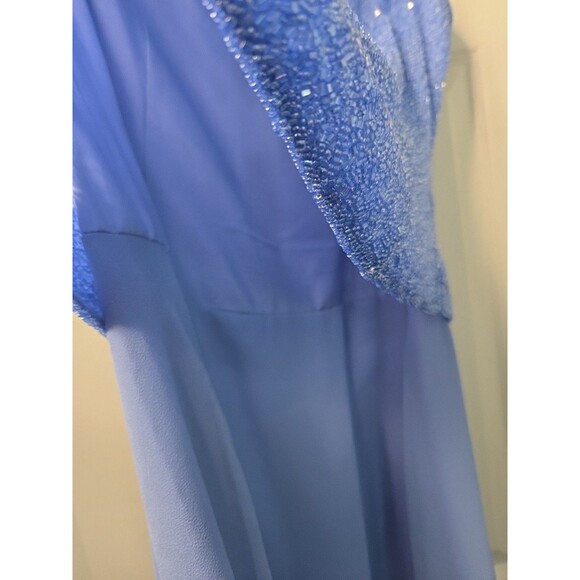 JKara New York Formal Gown 2 P Periwinkle Empire Waist Beaded Hoco Wedding Dance - Picture 4 of 10
